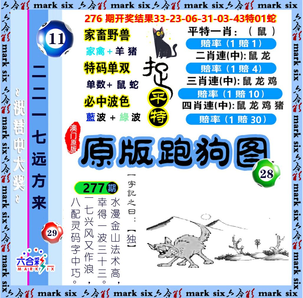原版跑狗图 第277期