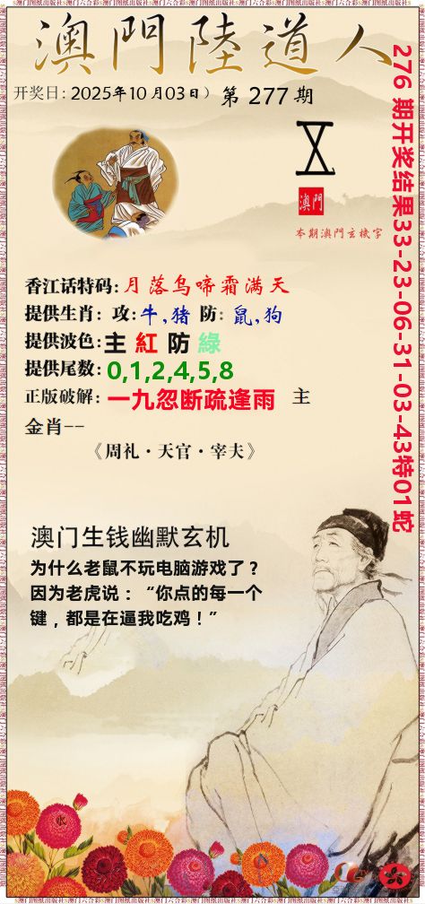 澳门陆道人 第277期