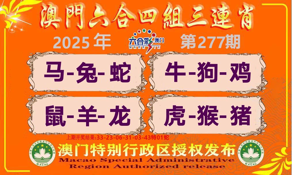 六合三连肖 第277期