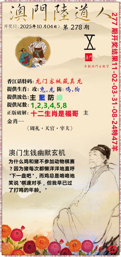 澳门陆道人 第278期