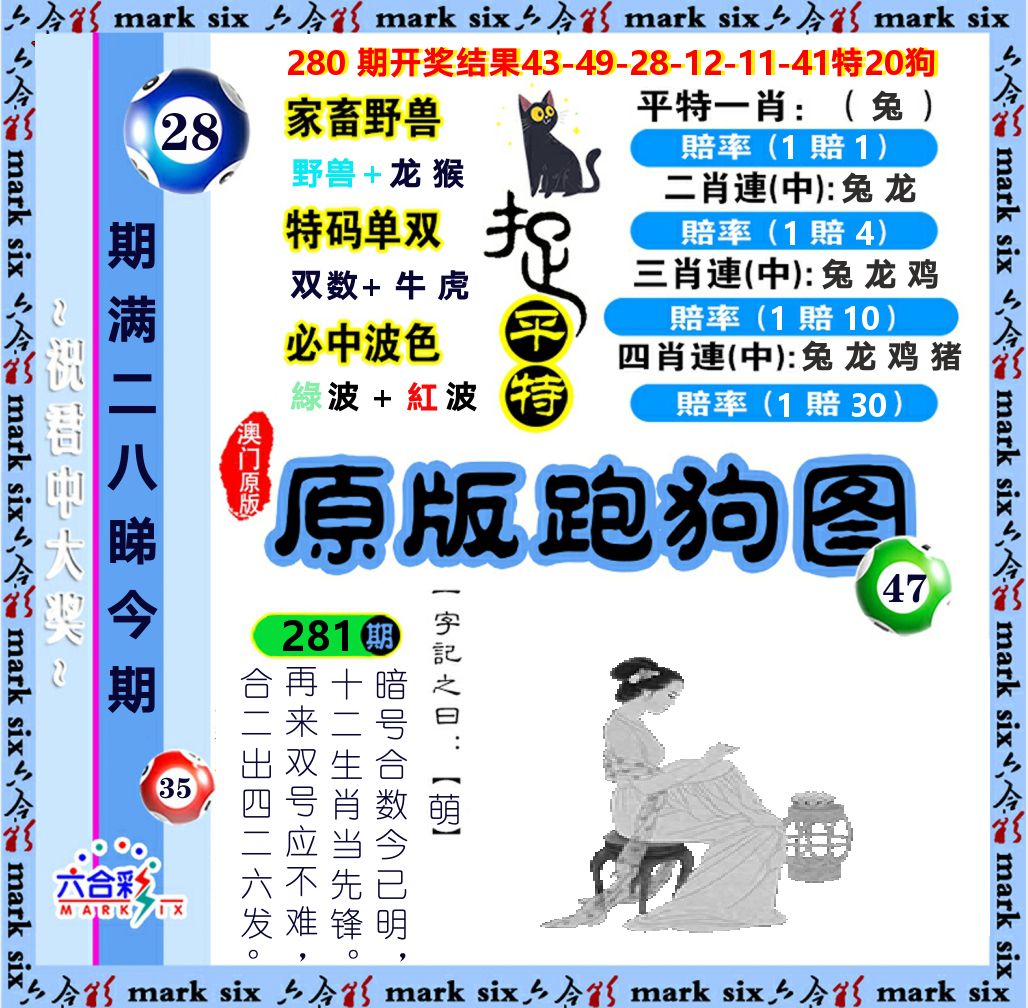 原版跑狗图 第281期