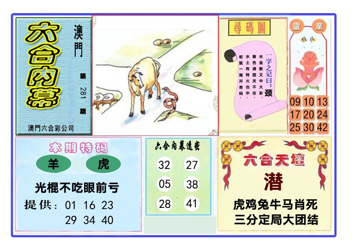 六合内幕 第281期