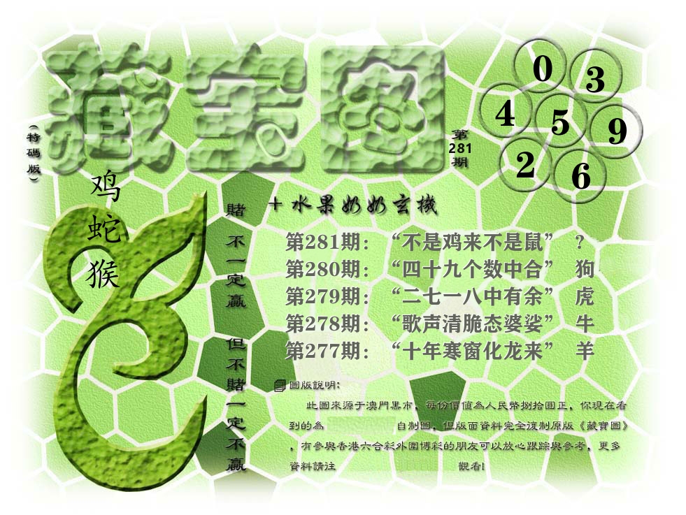 藏宝图奶奶玄机 第281期
