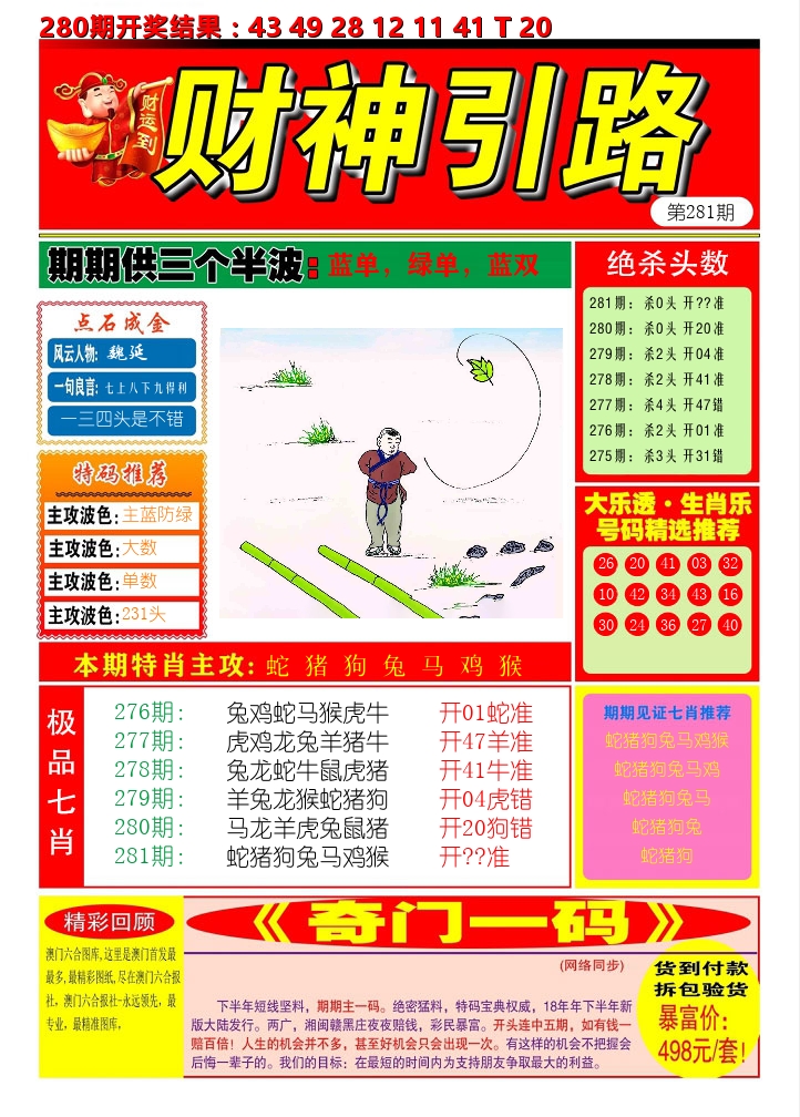 财神引路 第281期
