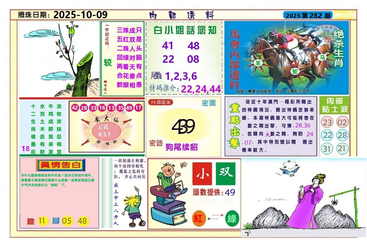 澳门内部透料A 第282期