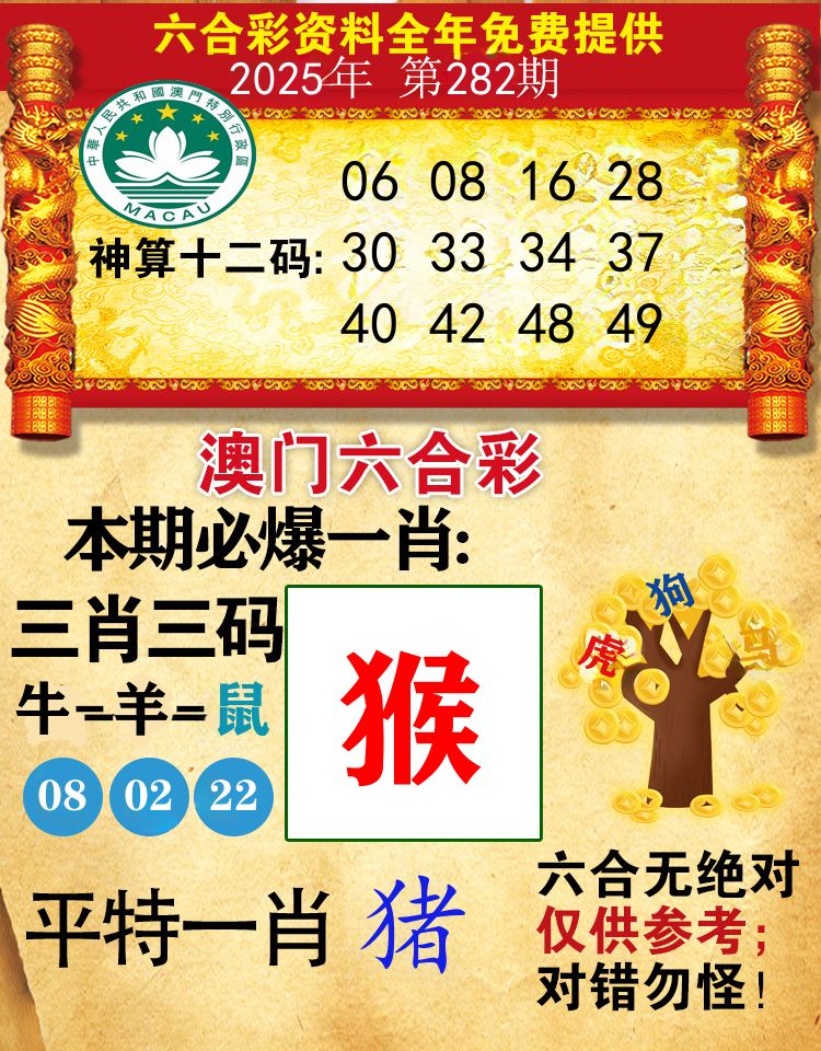 澳门必爆 第282期