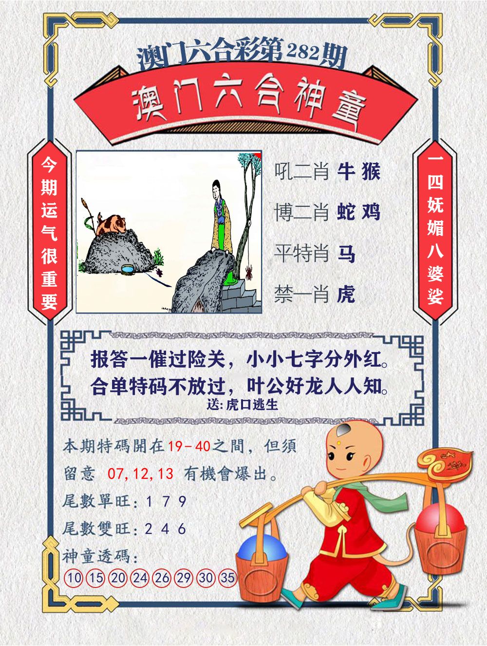 六合神童 第282期