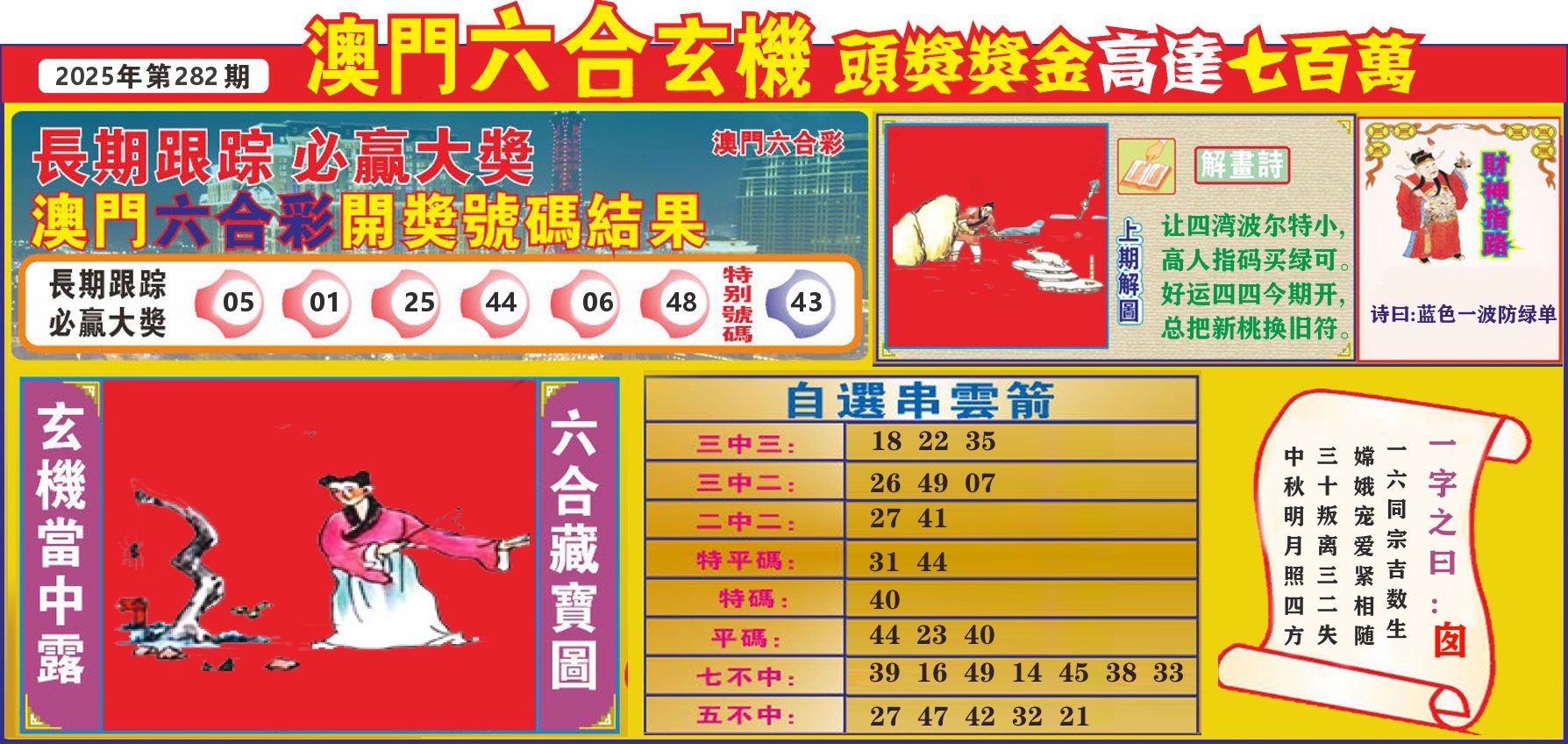 七星彩图C 第282期