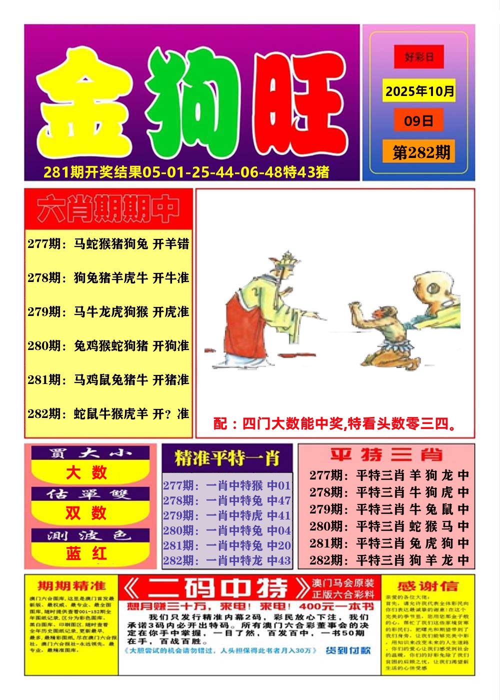 澳门金狗旺A 第282期