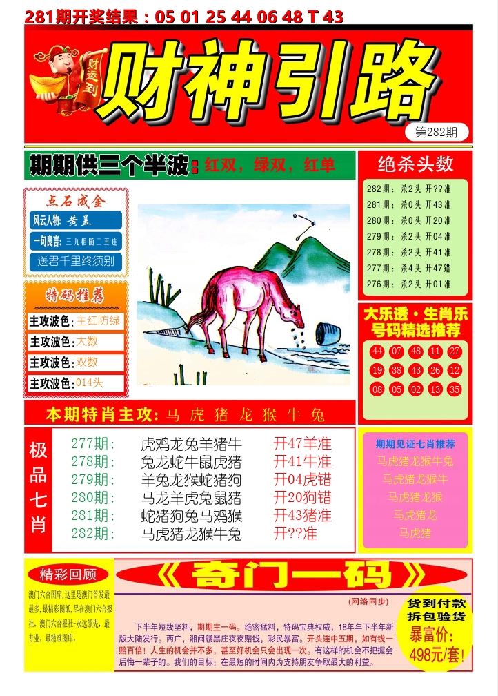 财神引路 第282期