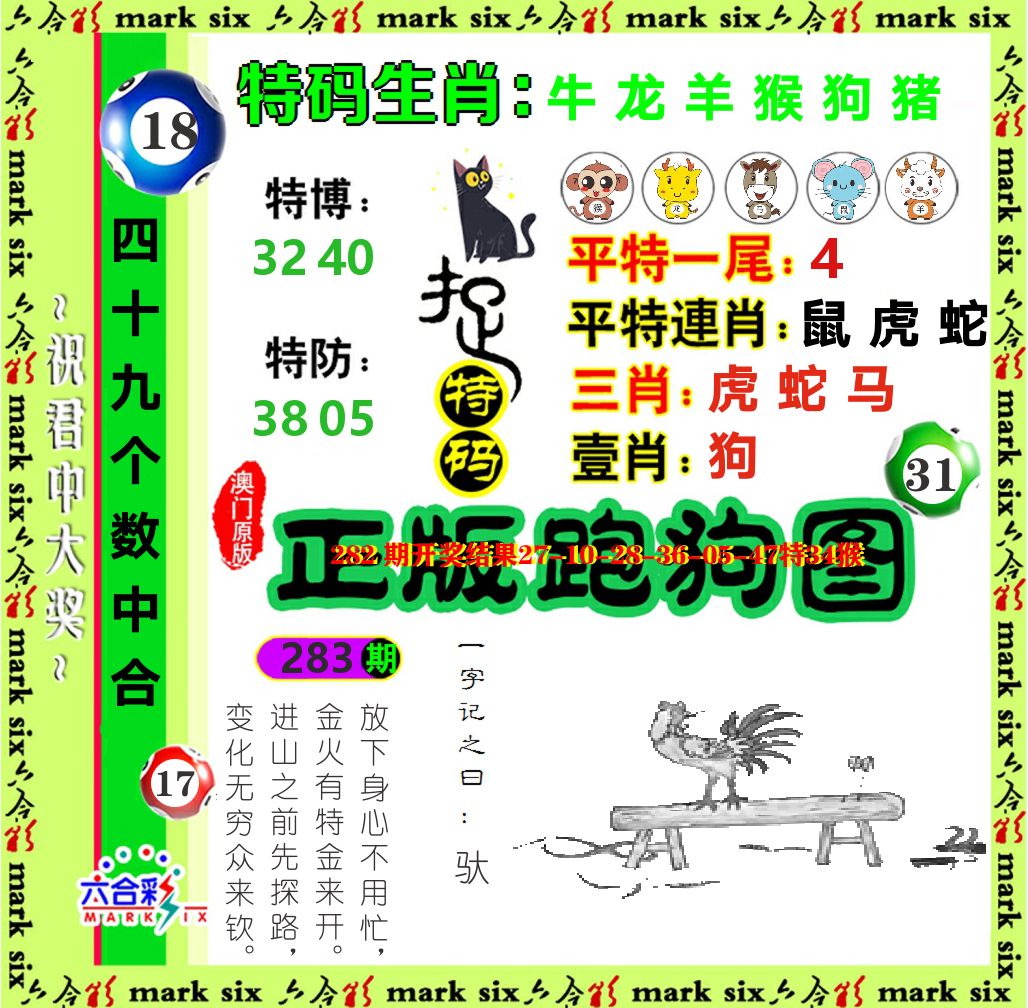 正版跑狗图 第283期