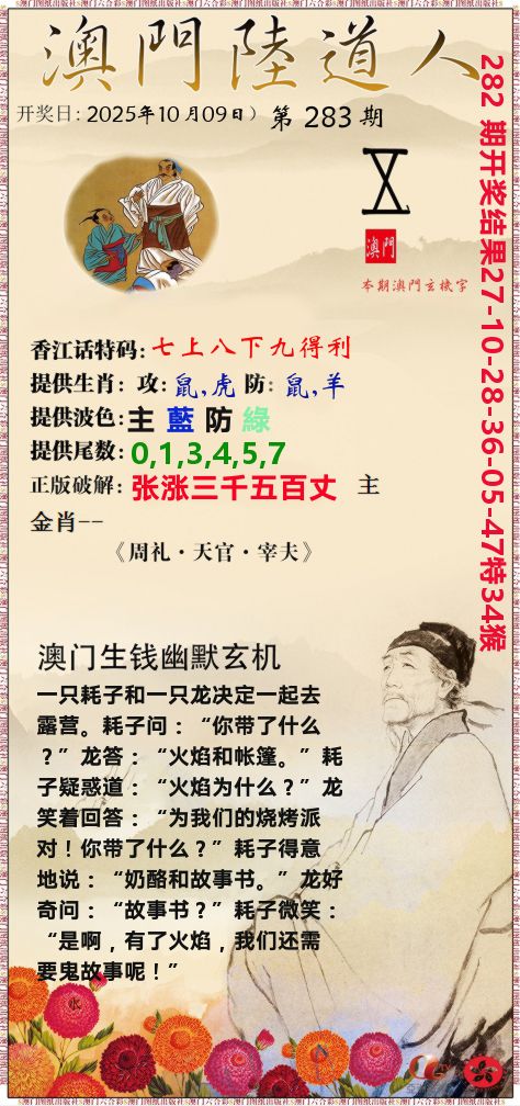 澳门陆道人 第283期