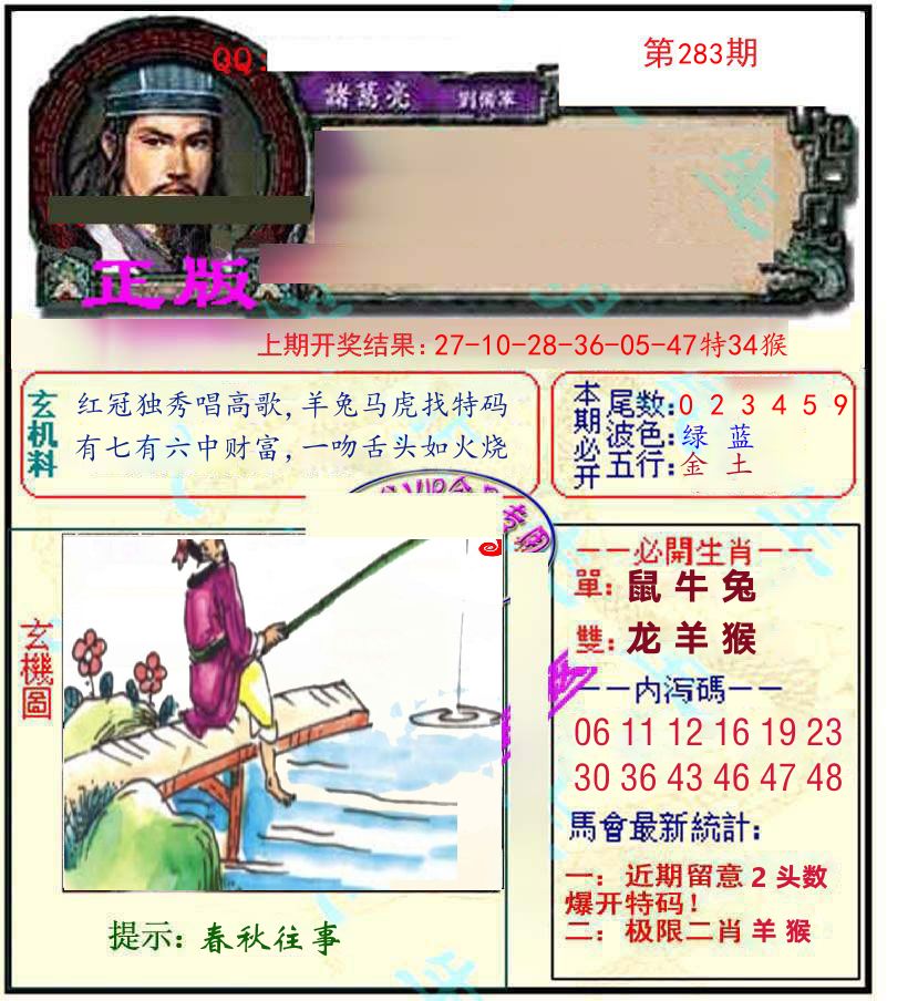 诸葛亮玄机 第283期