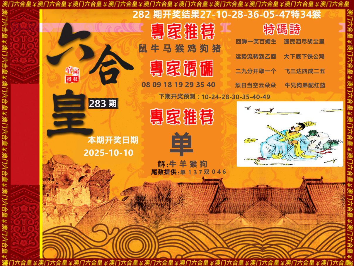 六合皇系列 第283期
