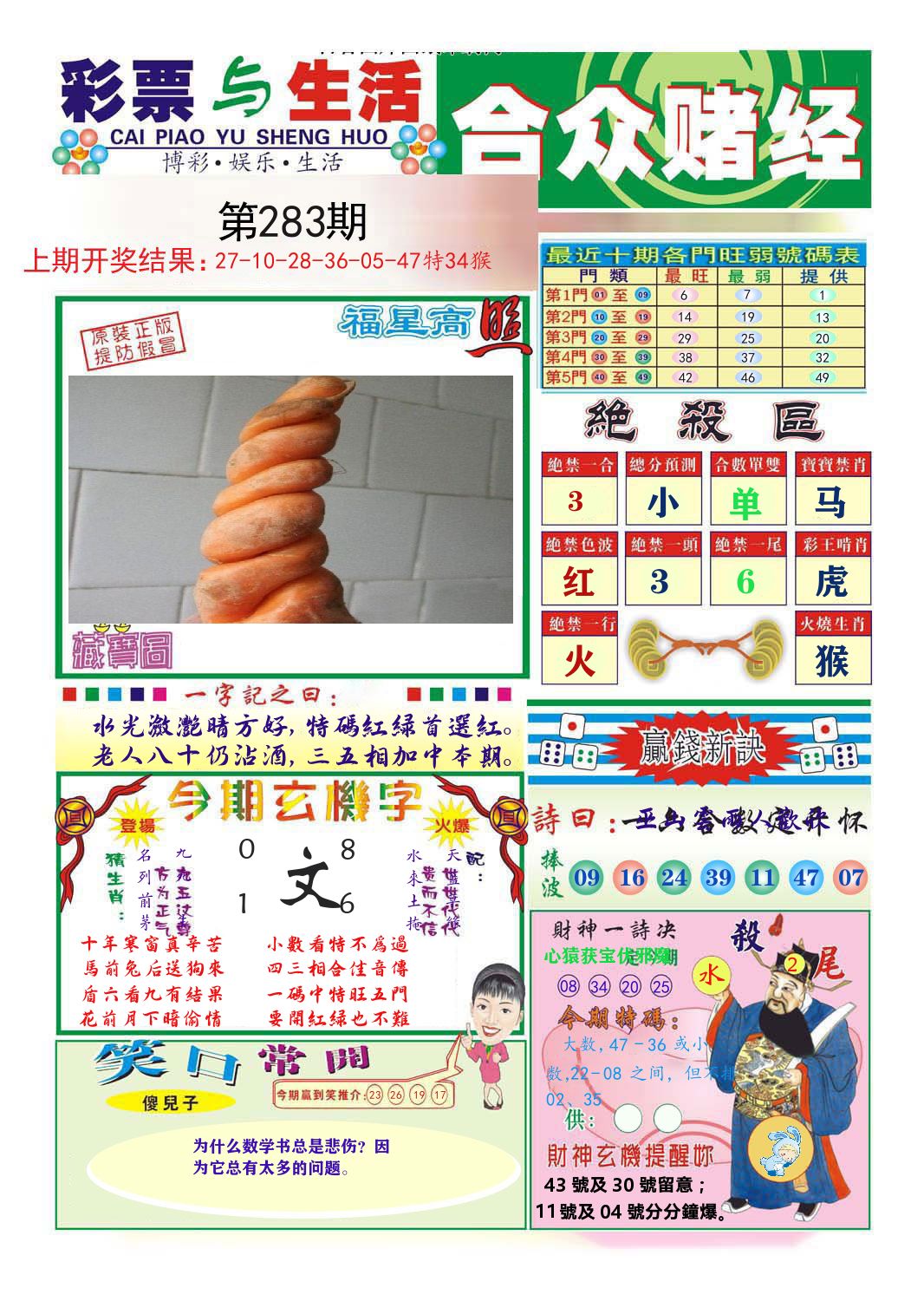 合众赌经 第283期