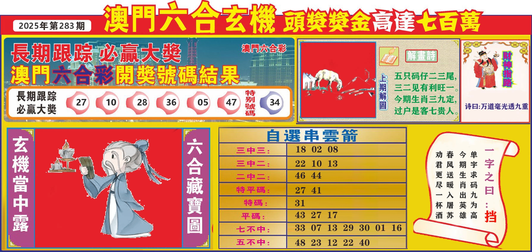 七星彩图C 第283期