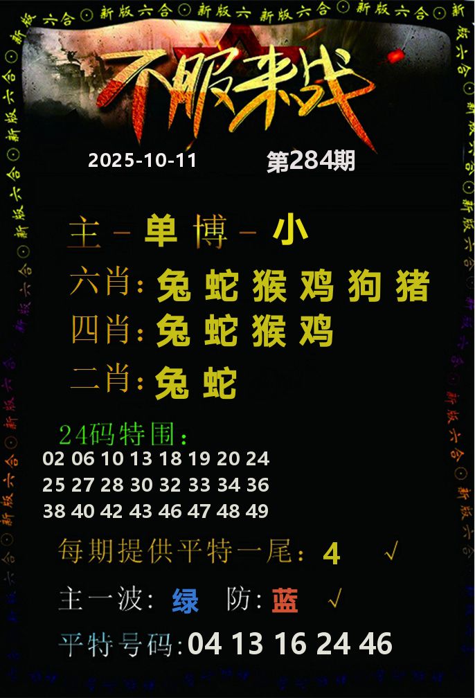 不服来战 第284期