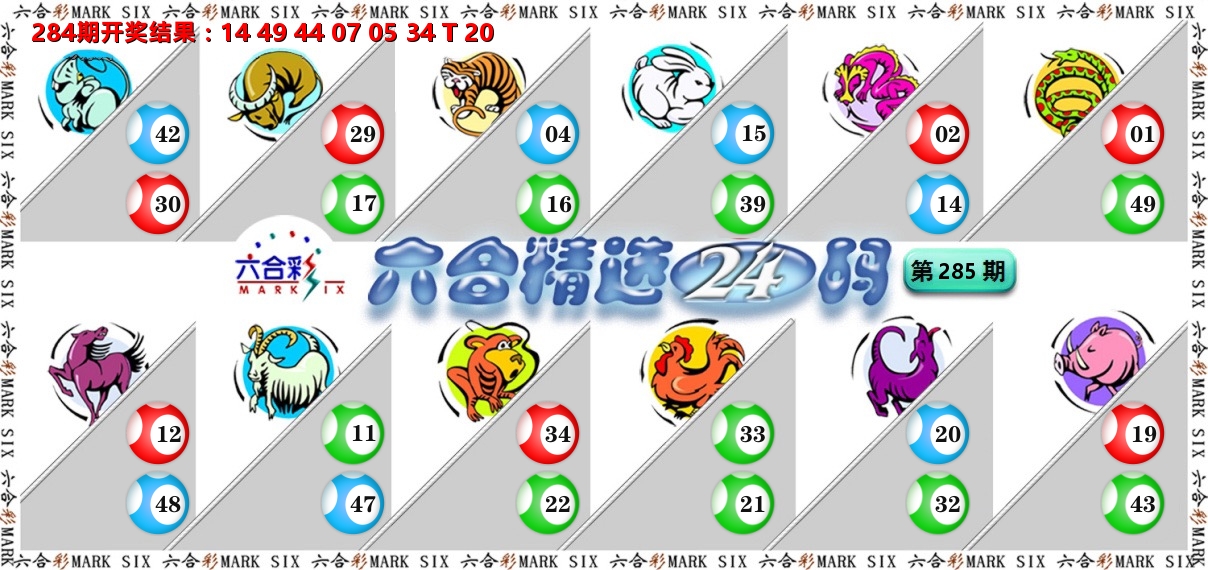 六合精选24码 第285期