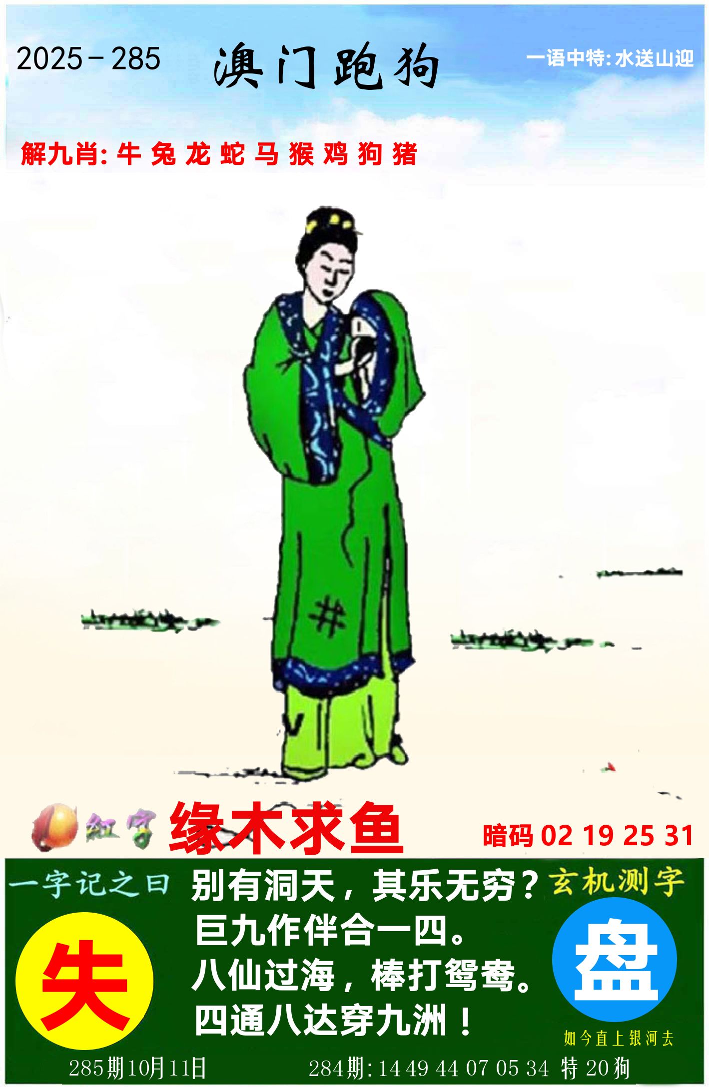 澳门跑狗图 第285期