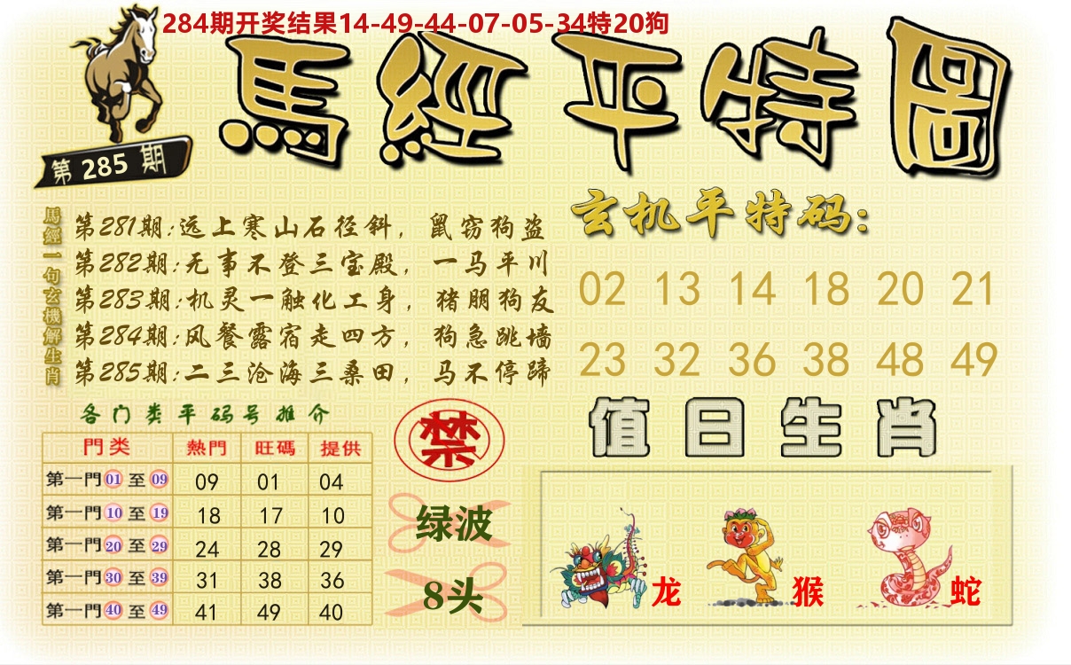 澳门平特图 第285期