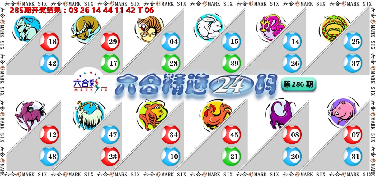 六合精选24码 第286期