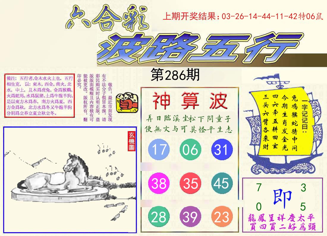 波路五行 第286期