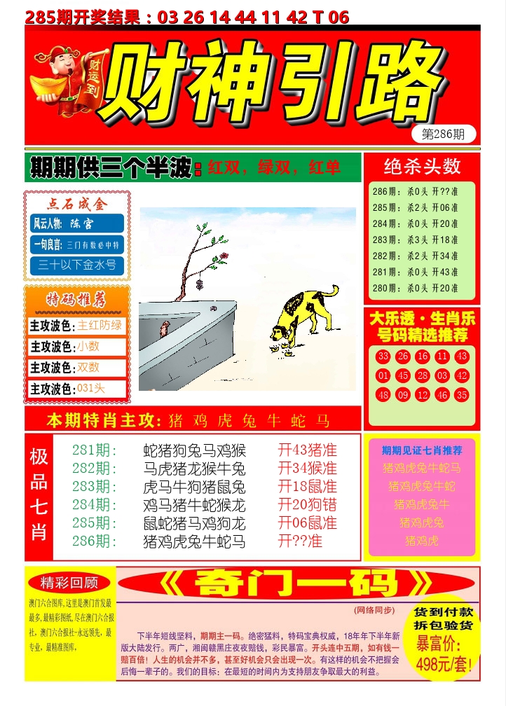 财神引路 第286期