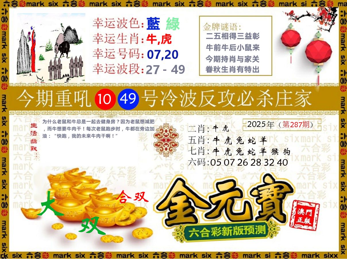 金元宝 第287期