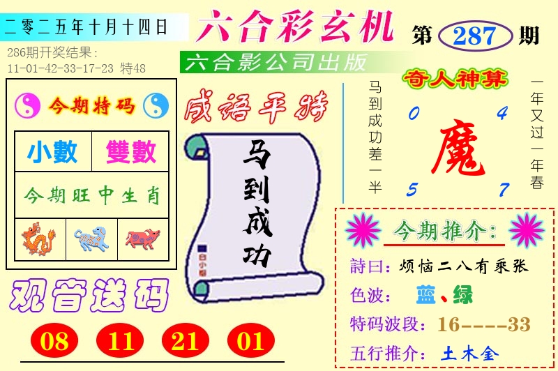 澳门六合玄机 第287期
