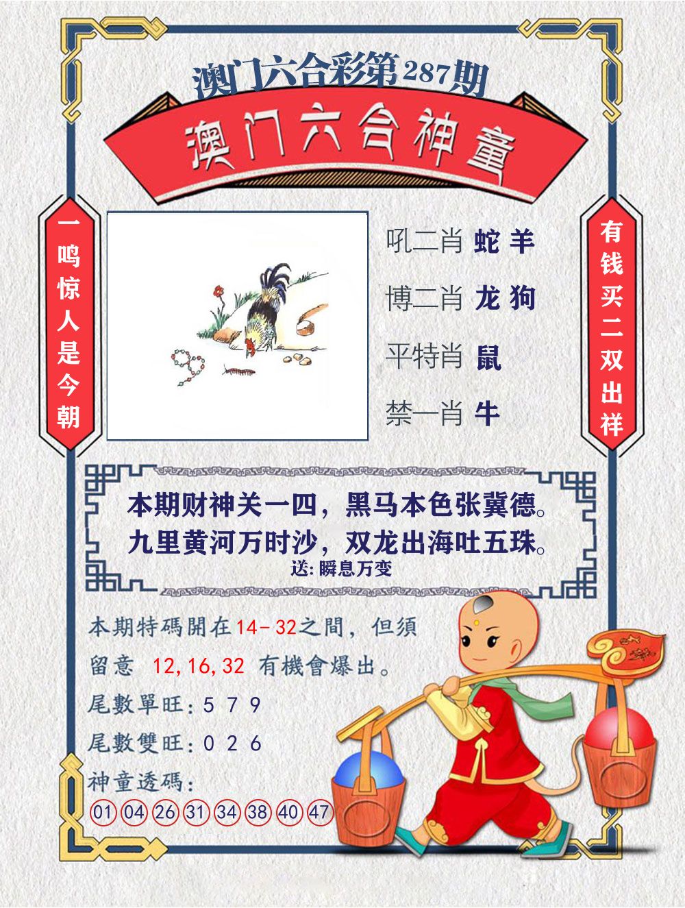 六合神童 第287期