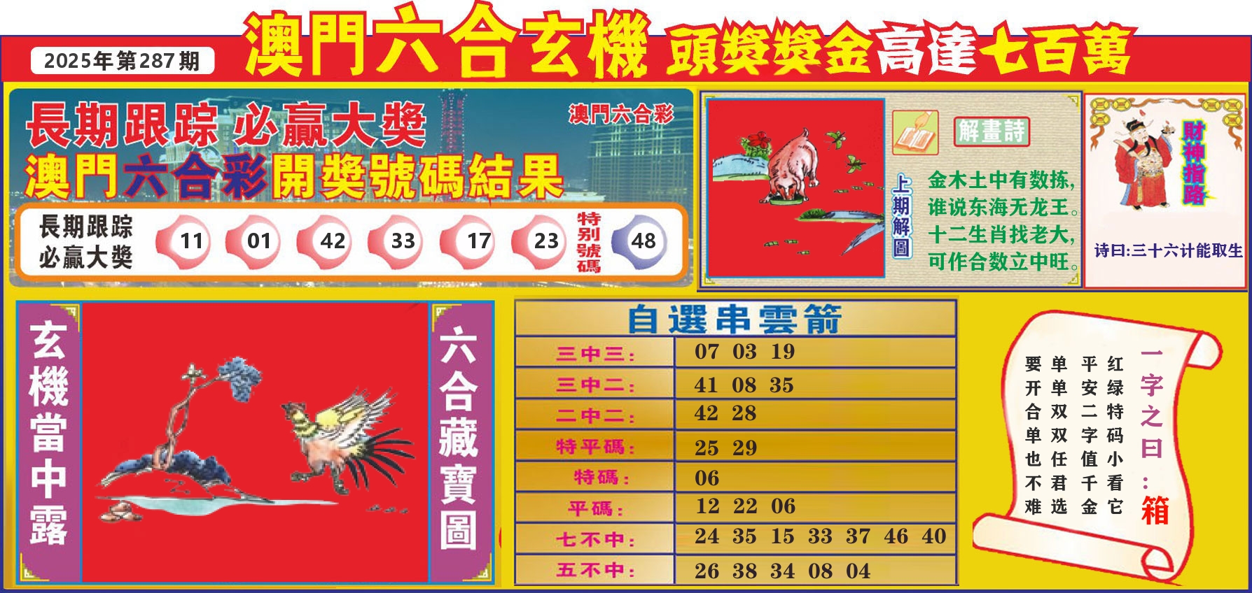 七星彩图C 第287期