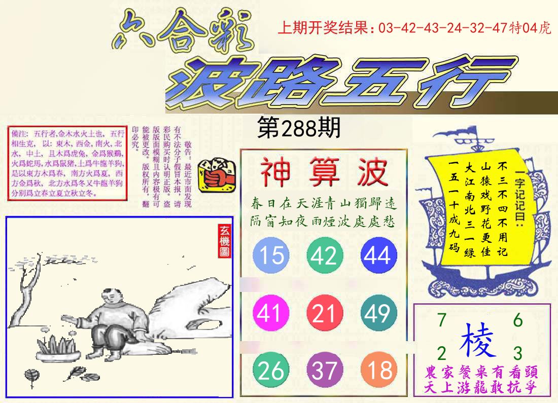 波路五行 第288期