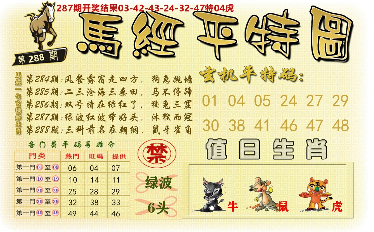 澳门平特图 第288期