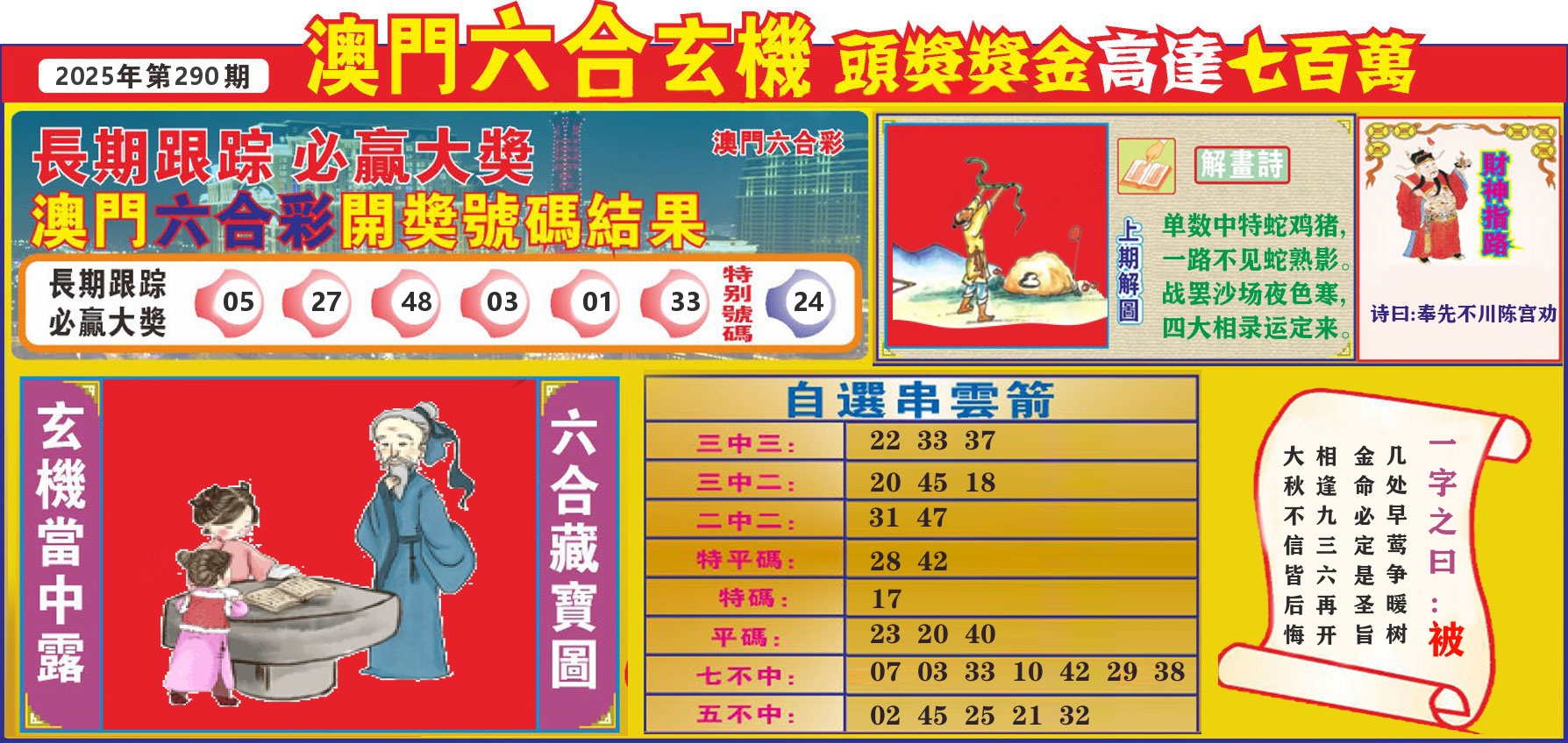七星彩图C 第290期