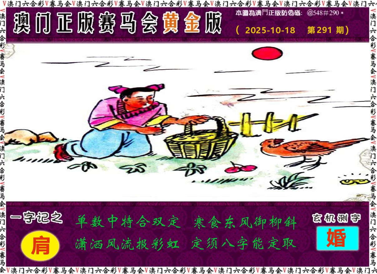 赛马会黄金版 第291期