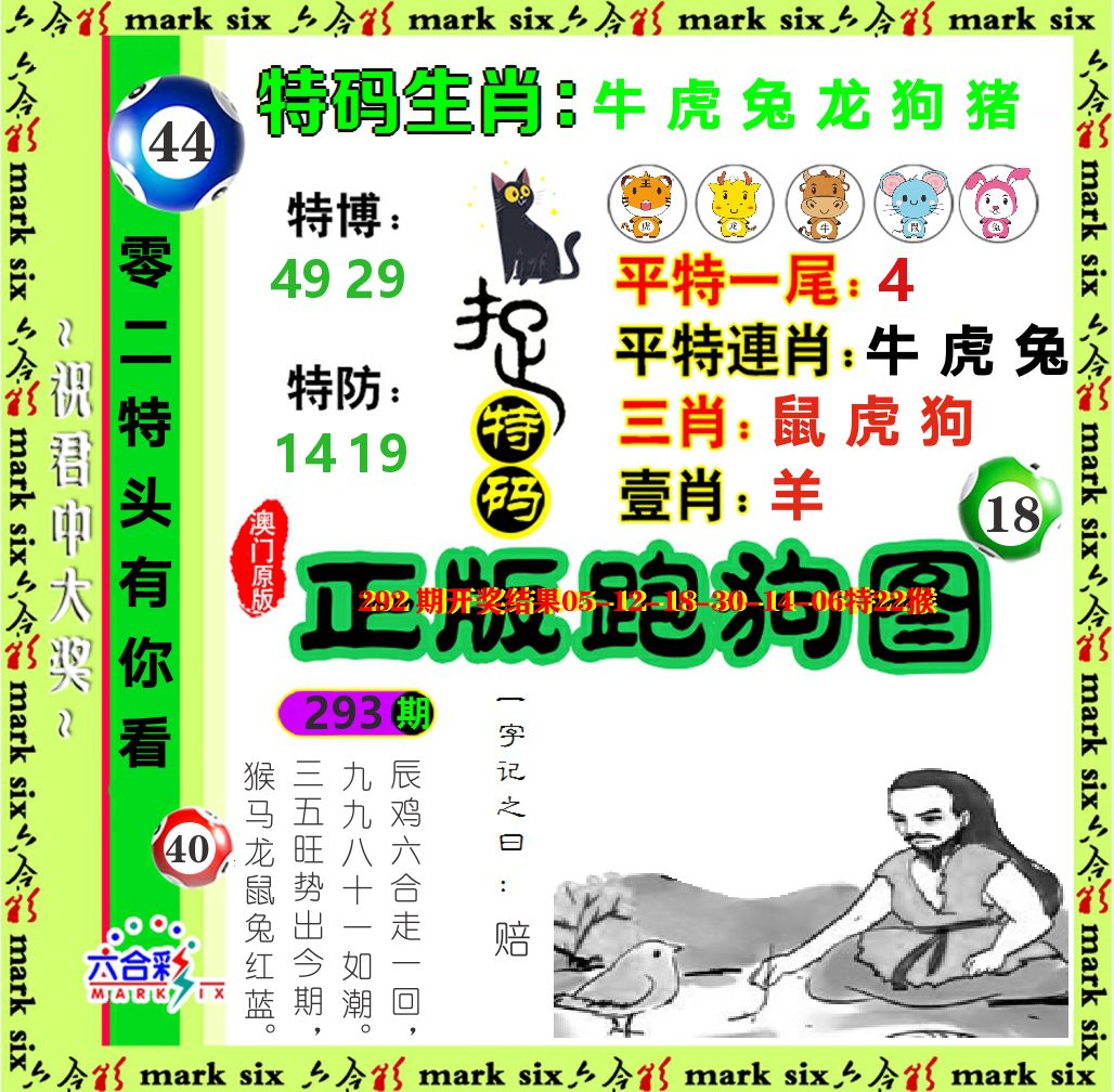 正版跑狗图 第293期