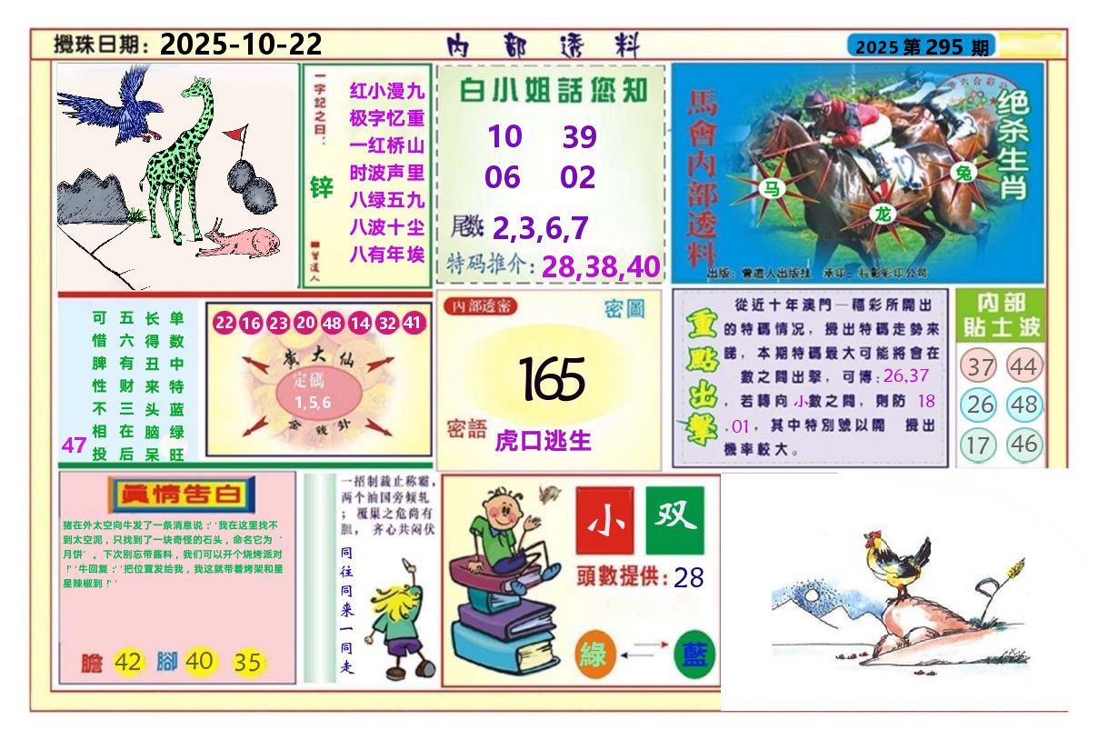 澳门内部透料A 第295期