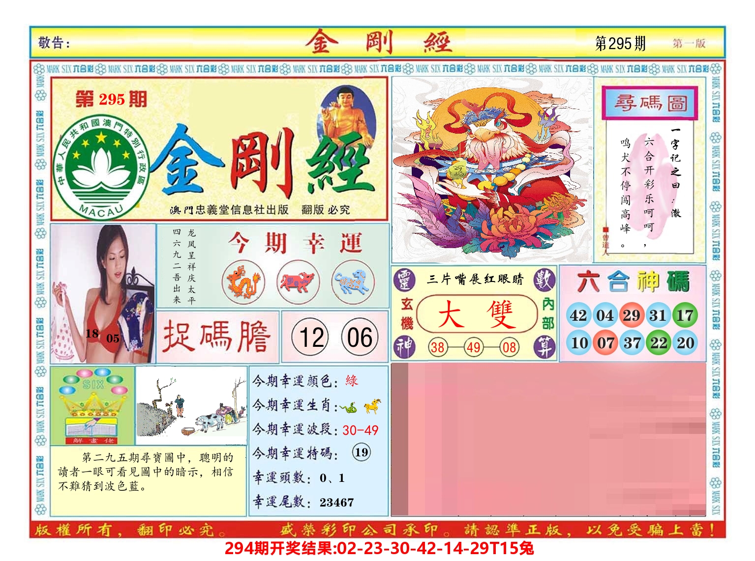澳门金刚经 第295期