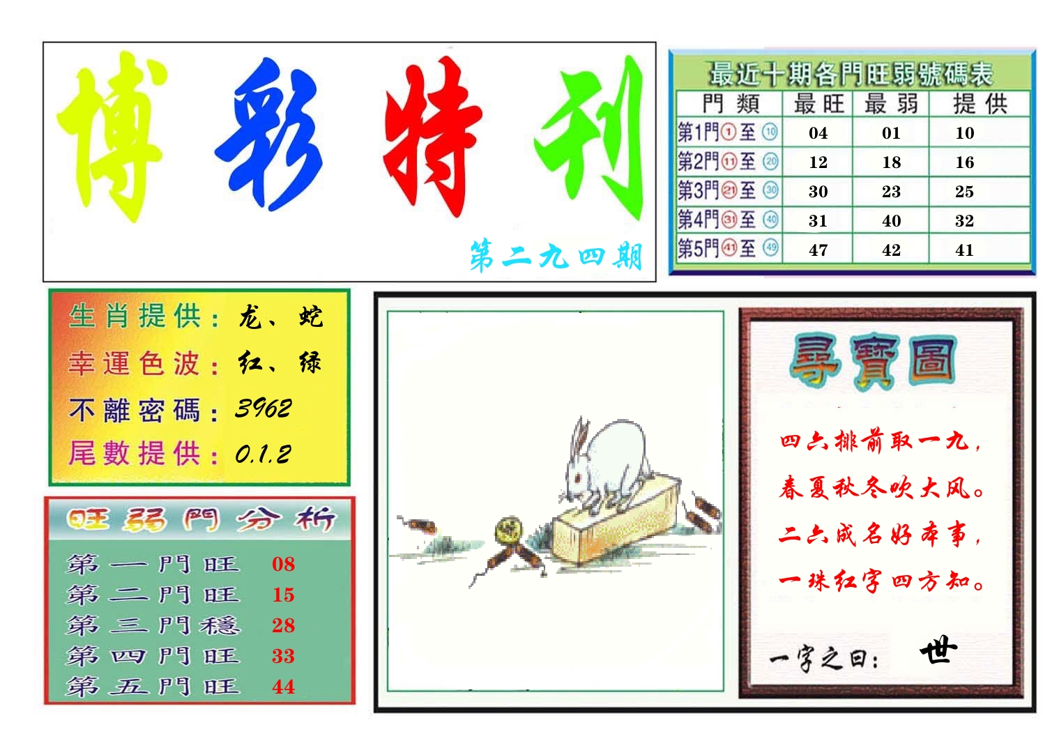 博彩特刊 第295期