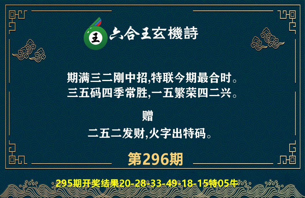 六合王玄机诗 第296期