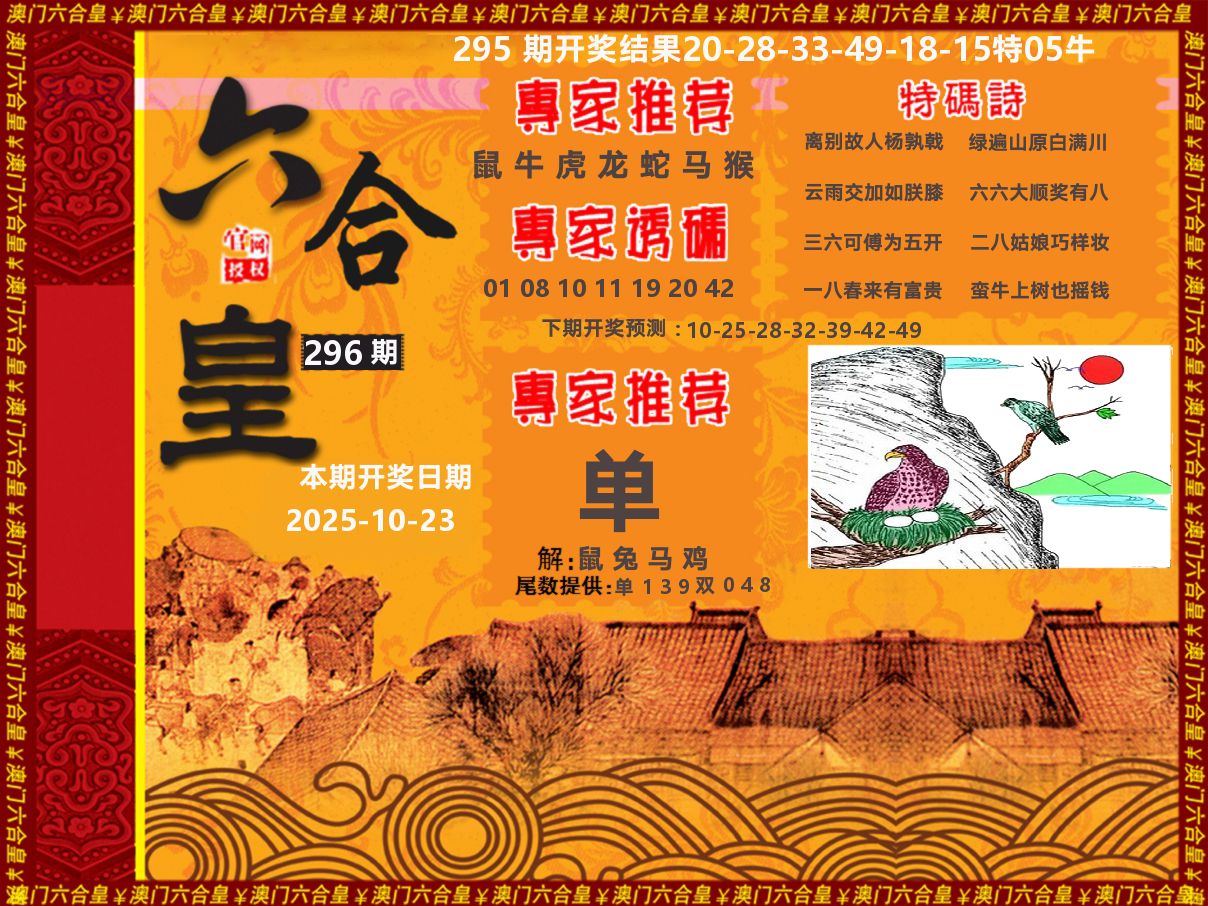 六合皇系列 第296期