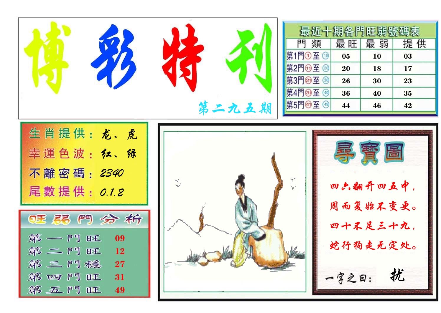博彩特刊 第296期