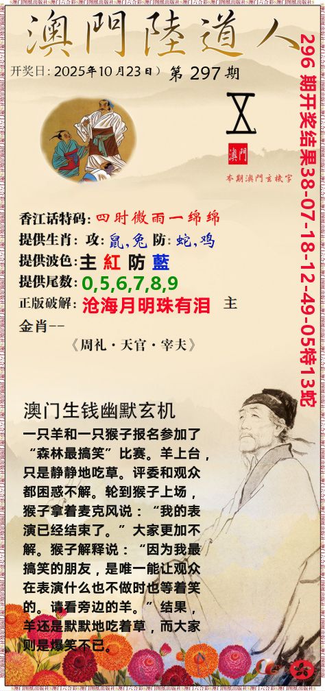 澳门陆道人 第297期