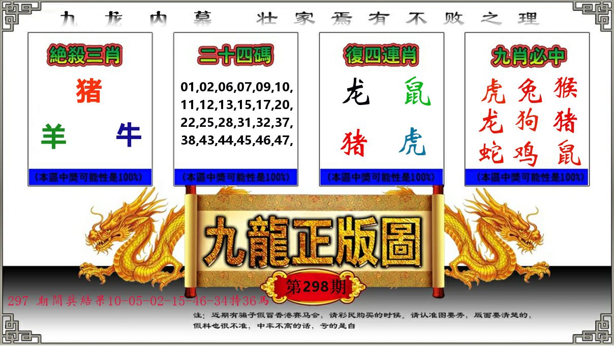 九龙正版图 第298期
