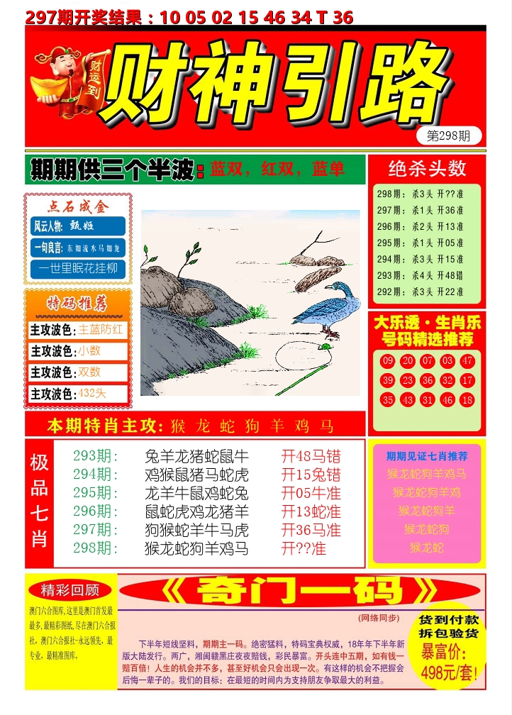 财神引路 第298期