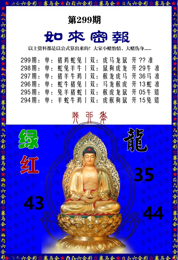 如来密报 第299期