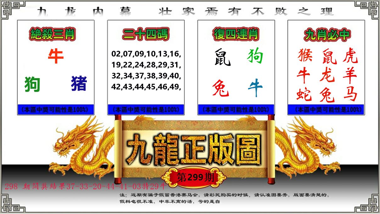 九龙正版图 第299期
