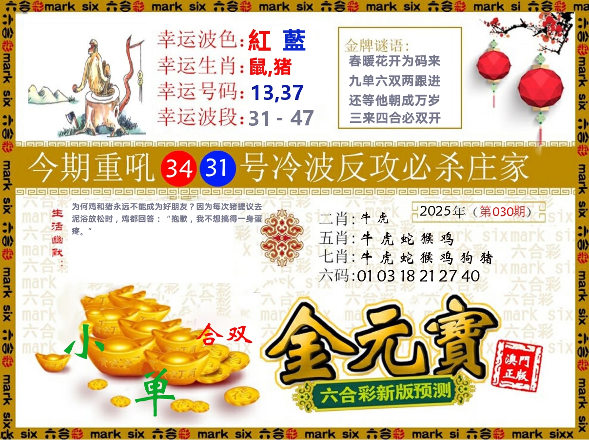 金元宝 第30期