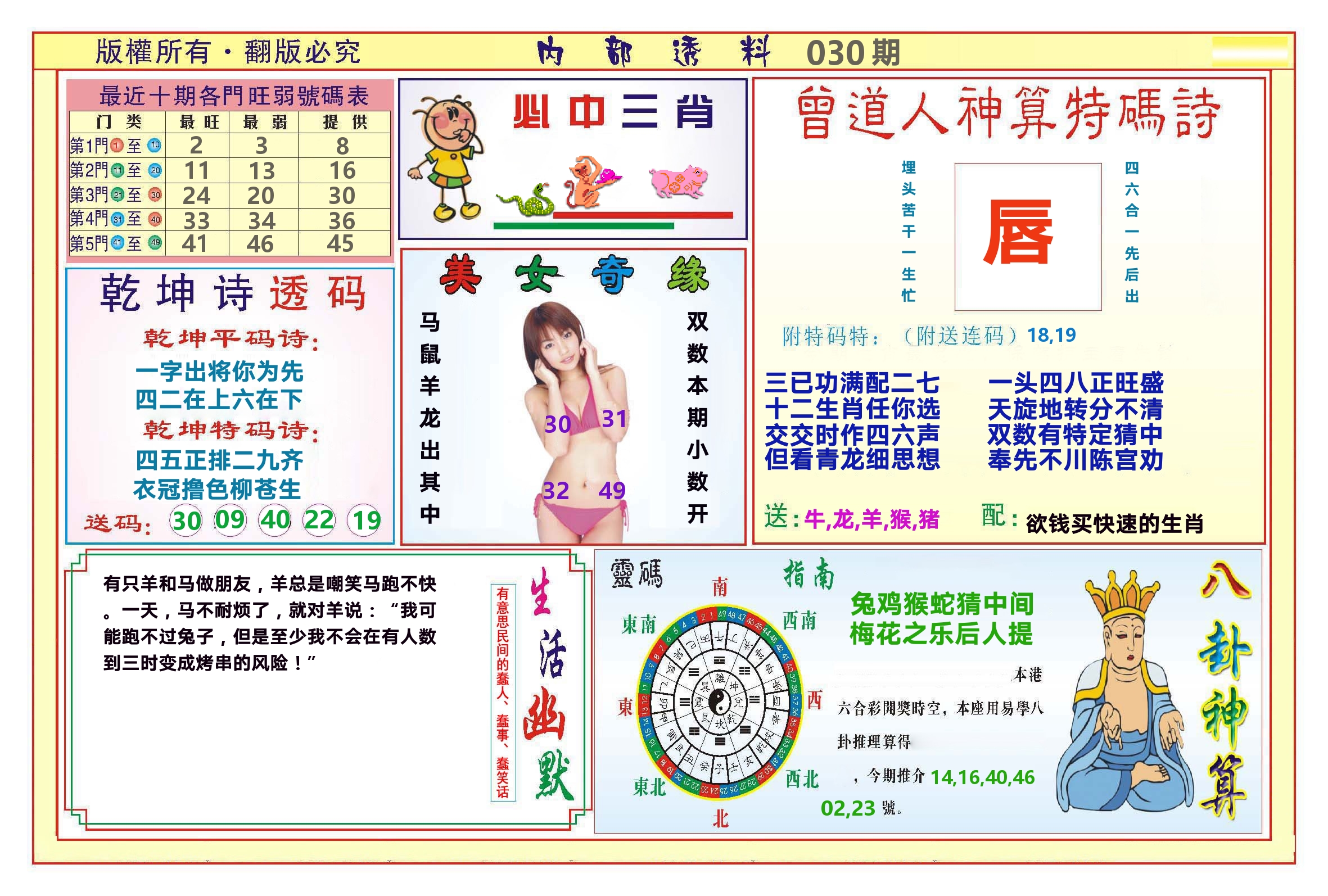 澳门内部透料B 第30期