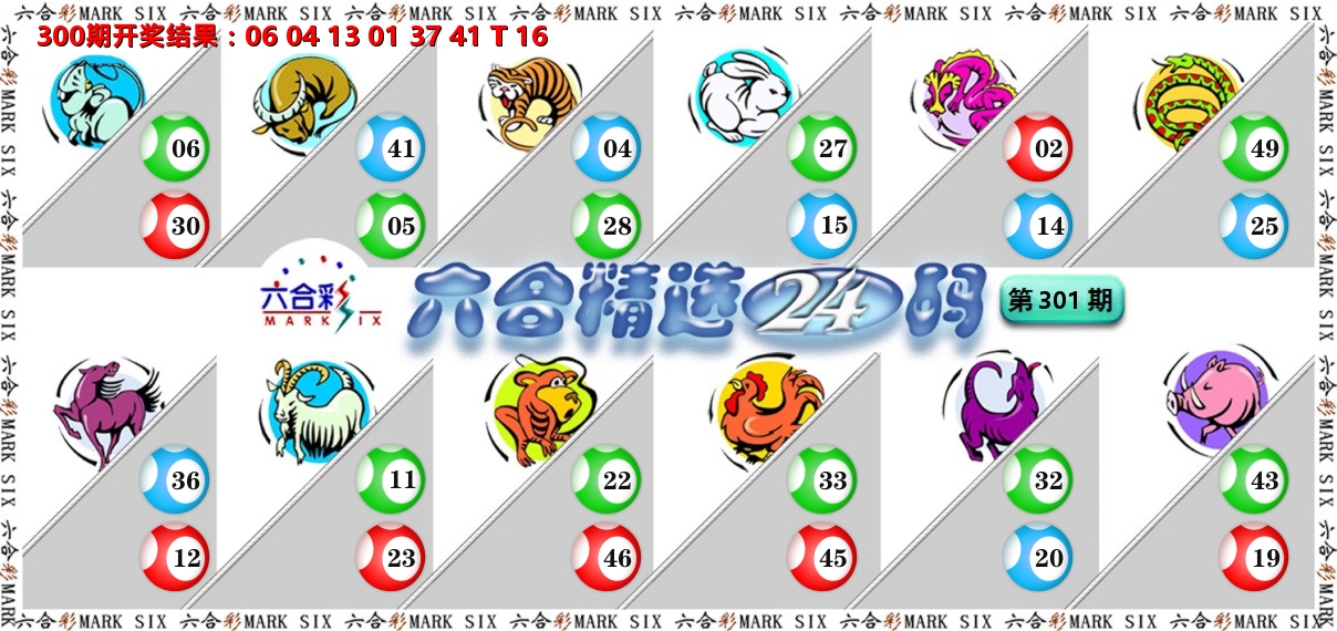 六合精选24码 第301期